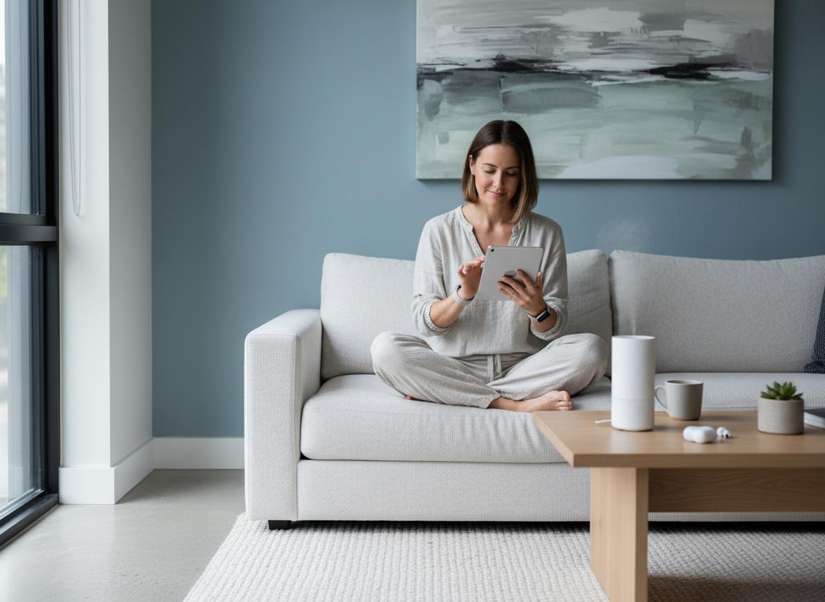 women with tablet