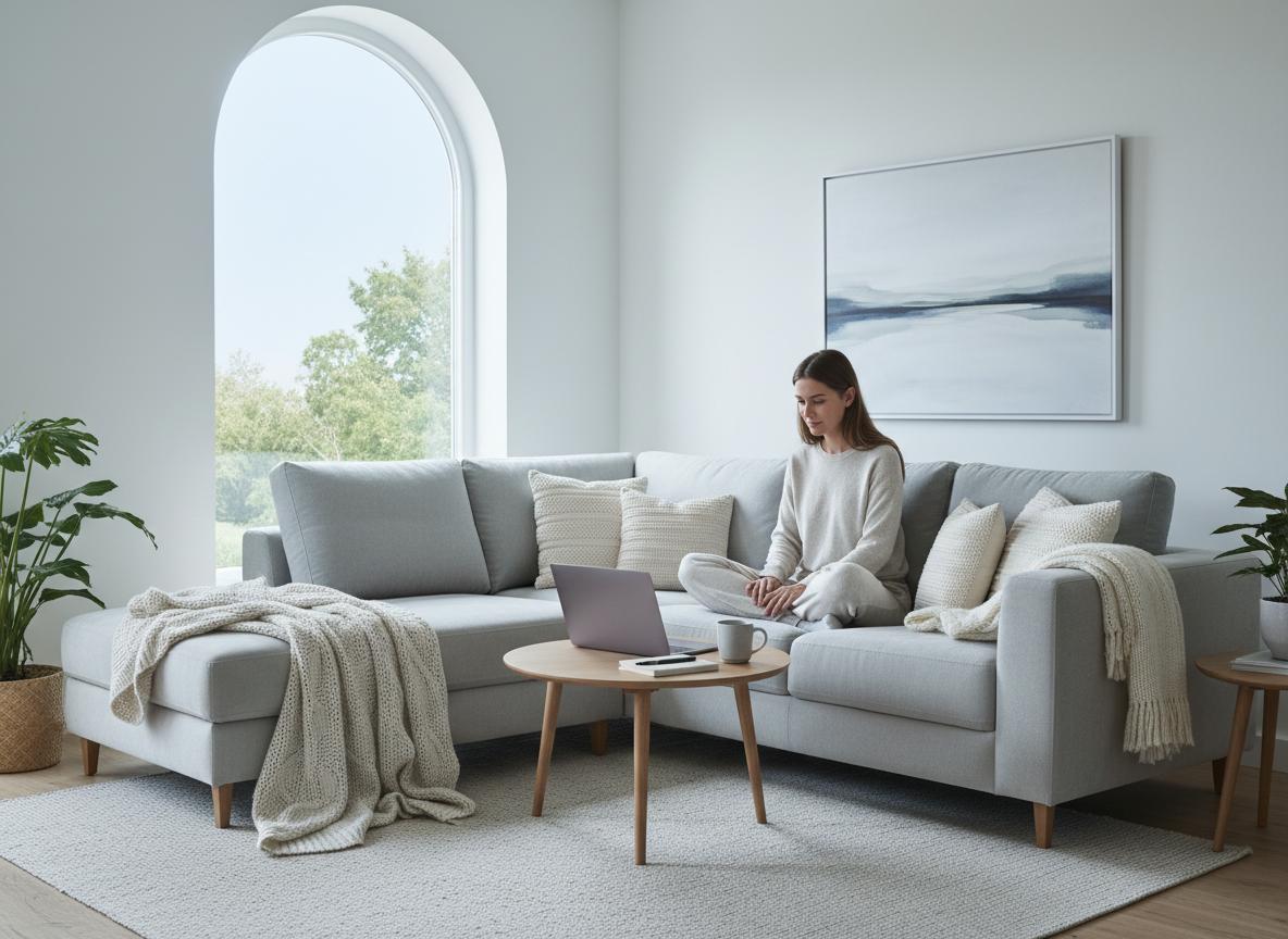 Using laptop at home